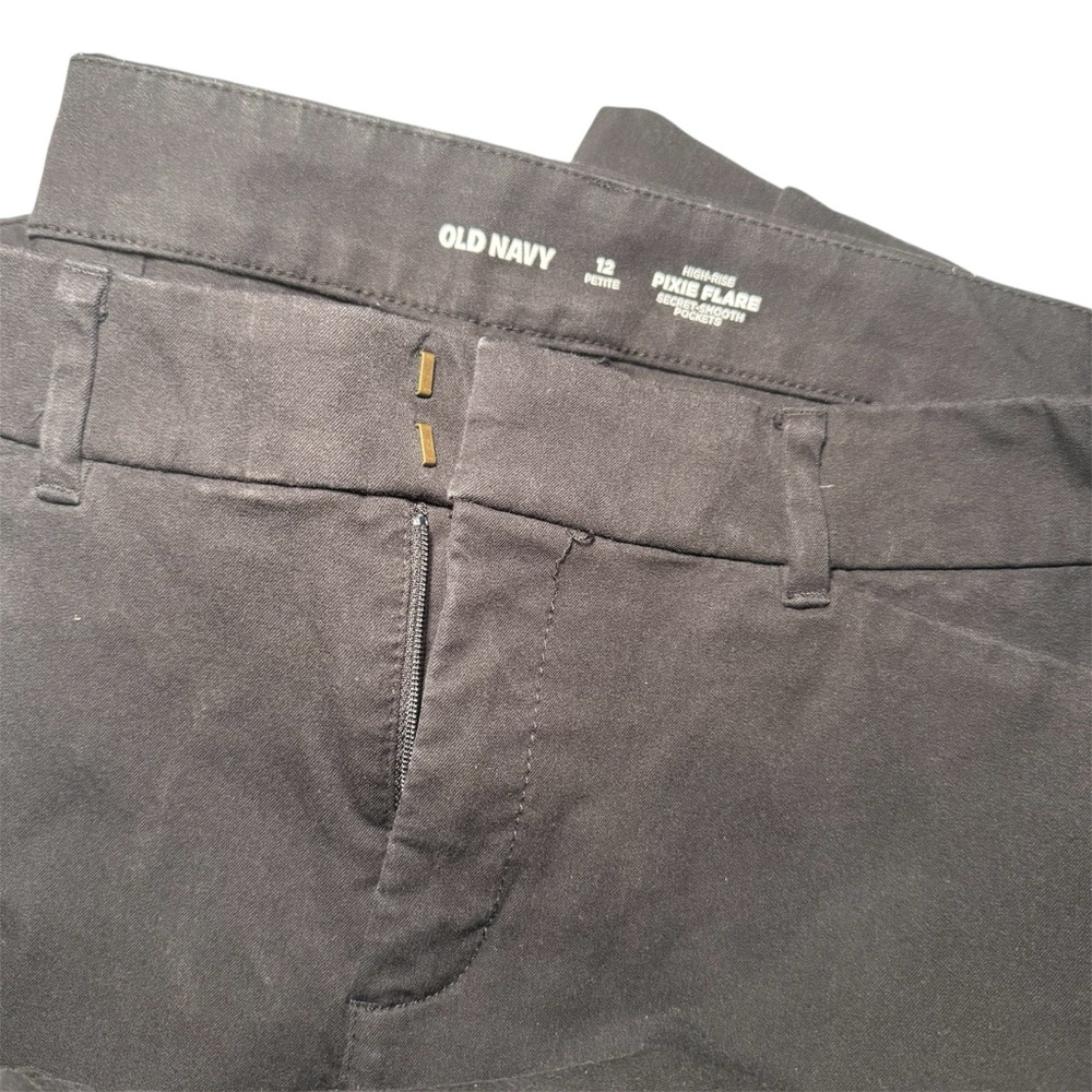 Old Navy High Waisted Pixie Flare Pants Size 12 Petite Acadamia Office Siren - Picture 4 of 7